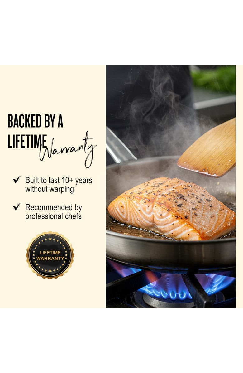 Alva Maestro 3-Piece 5-Ply Stainless Steel Frying Pan Cookware Set, Alternate, color, Silver