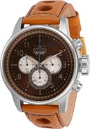 INVICTA S1 Rally Quartz Leather Strap Watch, 46mm