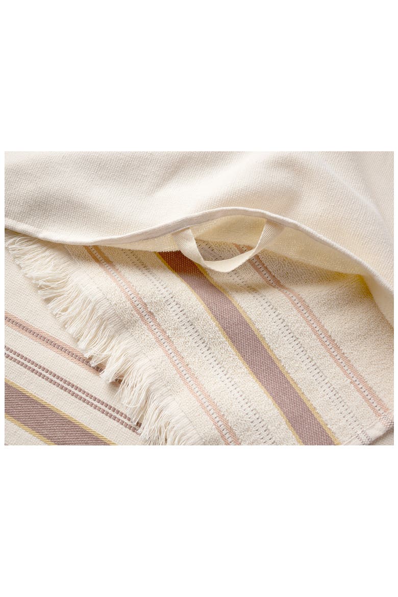 Aptos Organic Cotton Set of 2 Hand Towels, Alternate, color, UNDYED W/ PETAL STRIPE