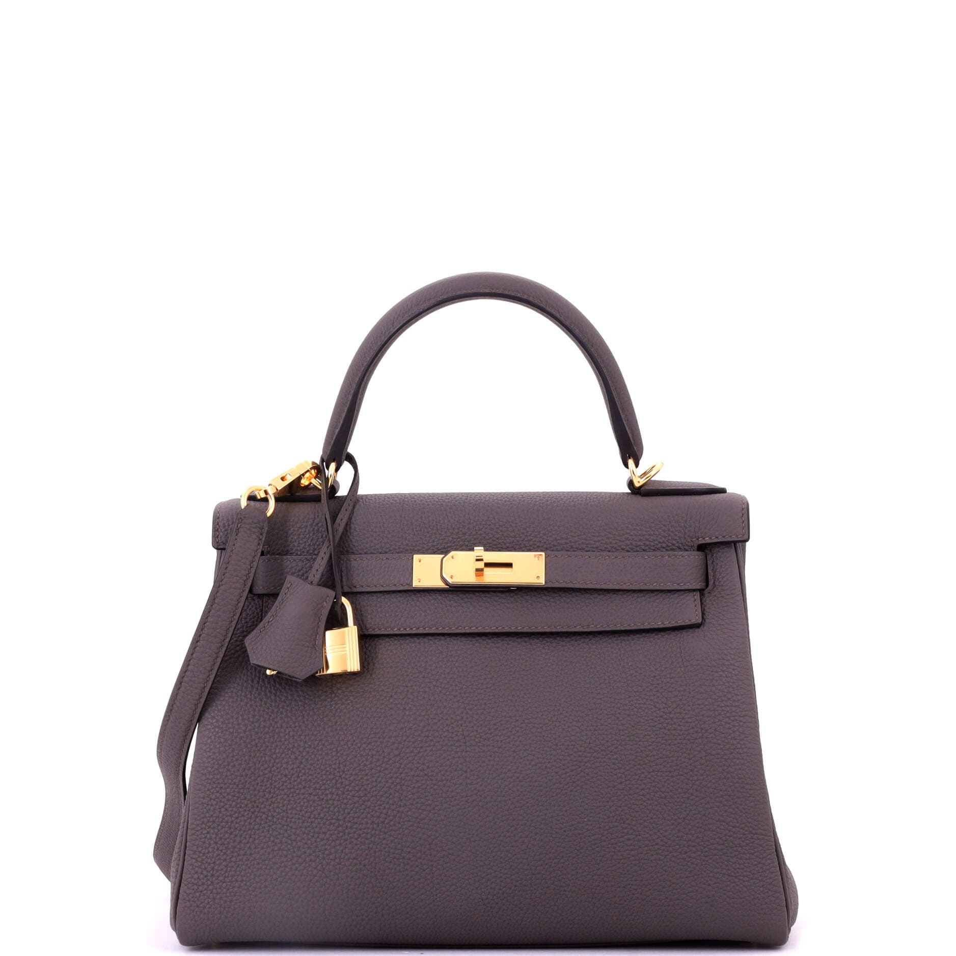 Pre-Owned Hermes Kelly Handbag Grey Togo with Gold Hardware 28, Alternate, color, 