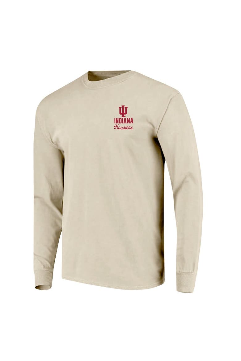 Men's Natural Indiana Hoosiers Comfort Colors Mascot Overlay Long Sleeve T-Shirt, Alternate, color, Natural