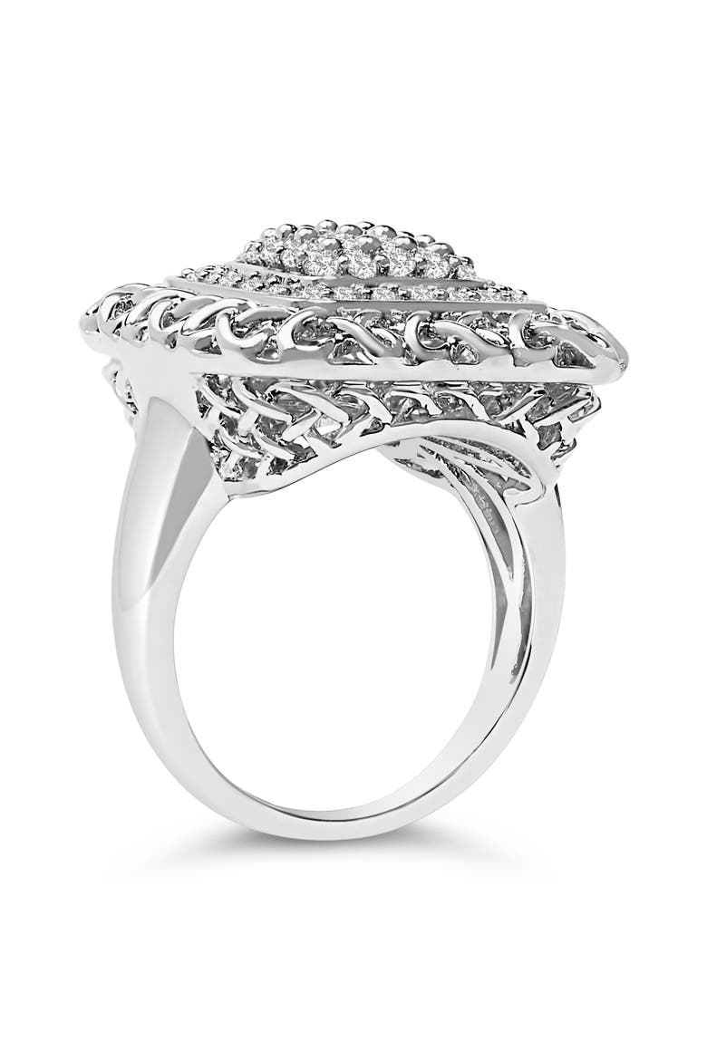 Sterling Silver 1.0 Cttw Diamond Celtic Knot Cocktail Ring, Alternate, color, Silver