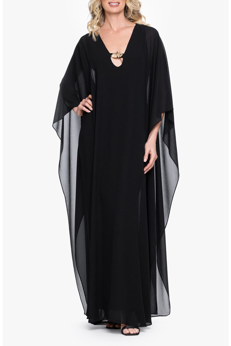 Cape Back Caftan Maxi Dress, Main, color, BLACK