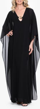 Betsy & Adam Cape Back Caftan Maxi Dress