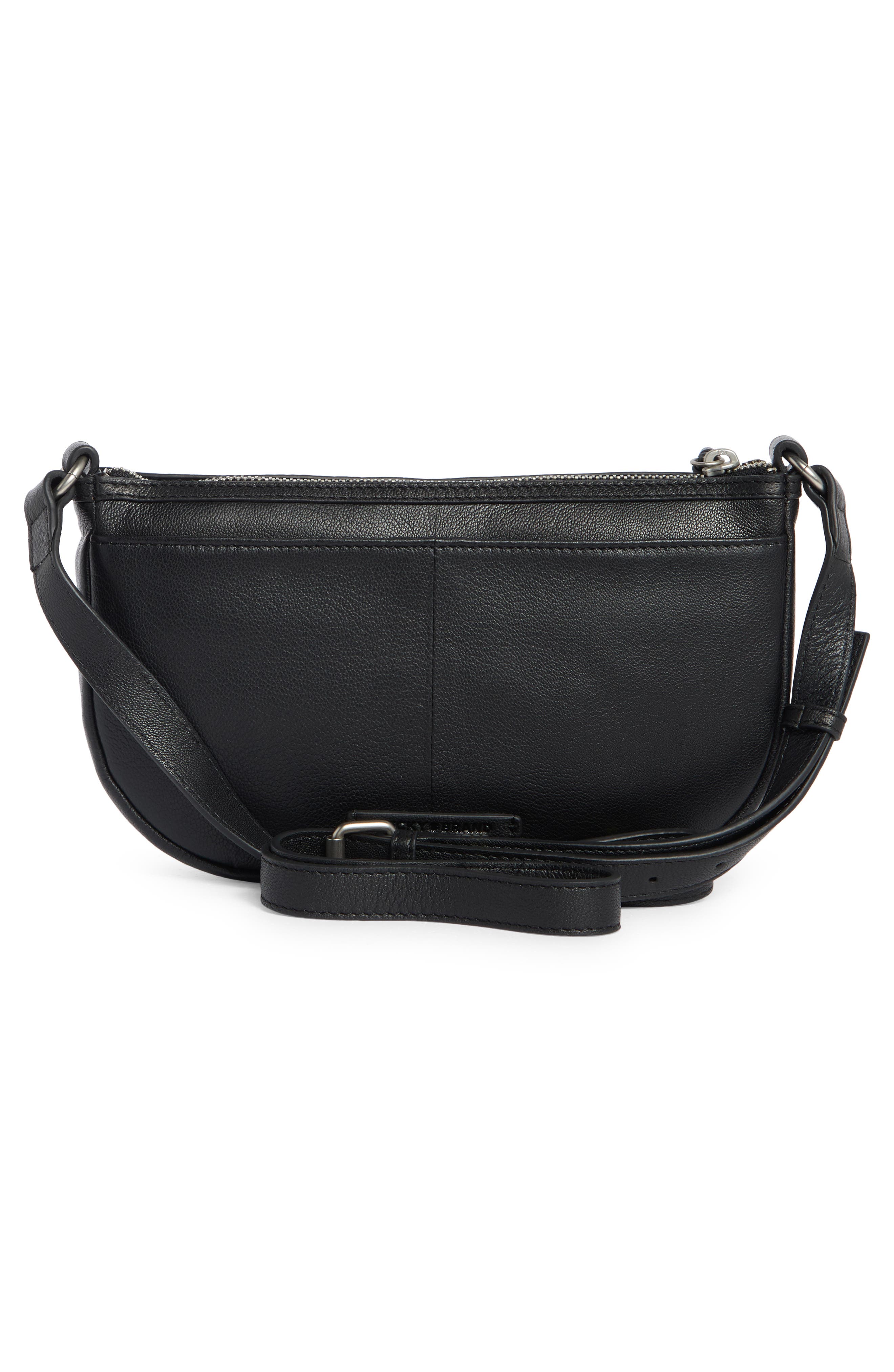 Lucky Brand Ziah Leather Crossbody Bag, Alternate, color, Black Goat Ddm Le