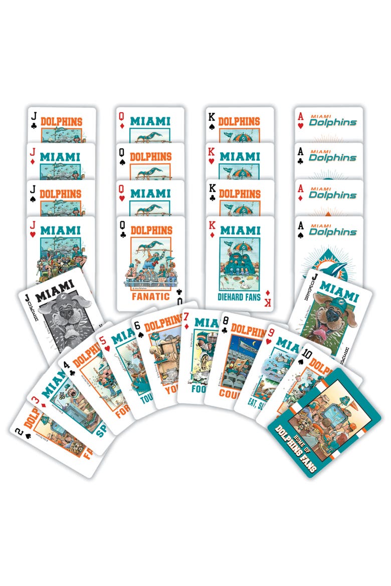 Miami Dolphins Fan Deck Playing Cards, Alternate, color, Multicolor