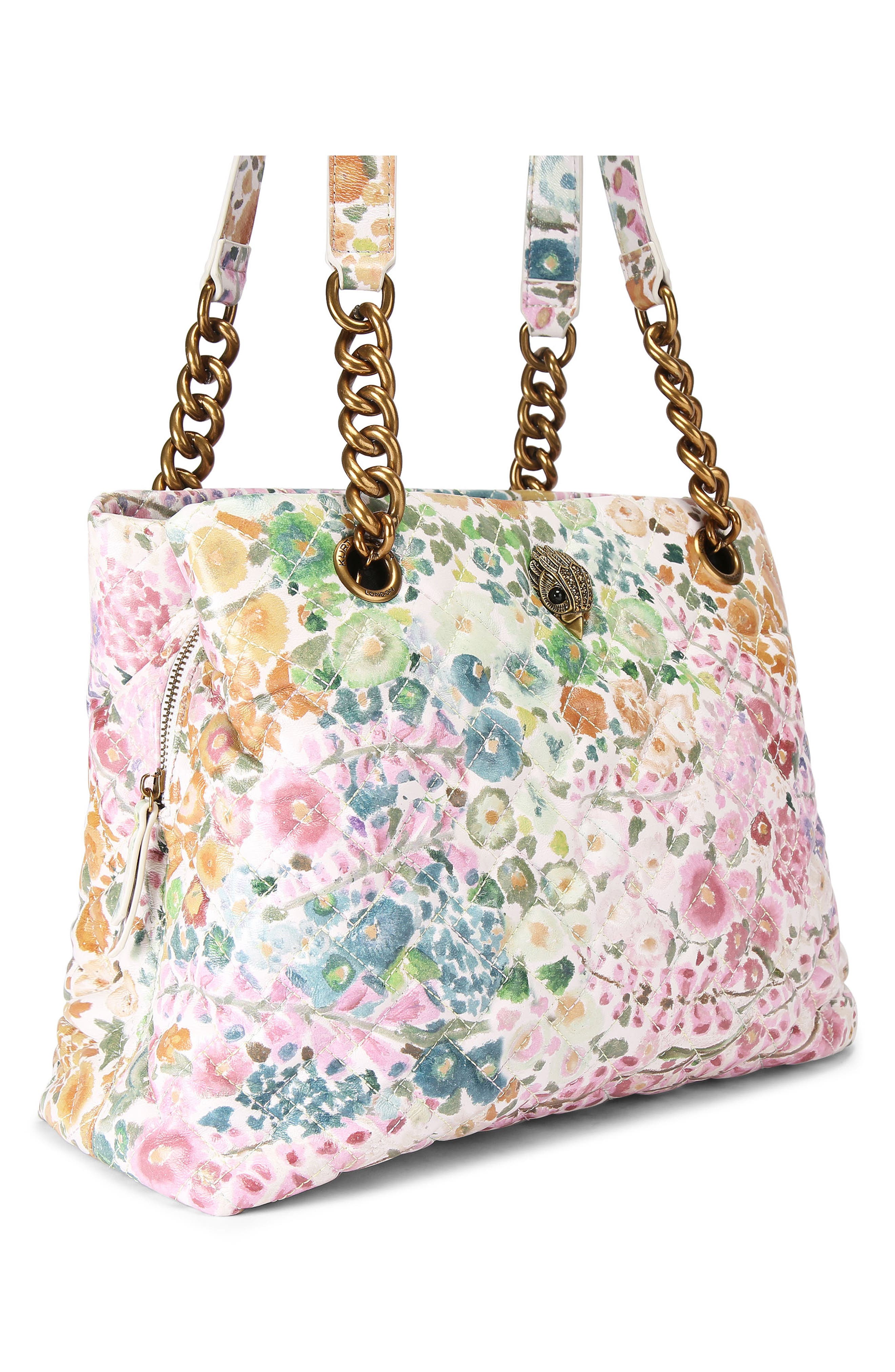 Kurt Geiger London Floral Couture Kensington Floral Quilted Leather Tote, Alternate, color, Floral Multi