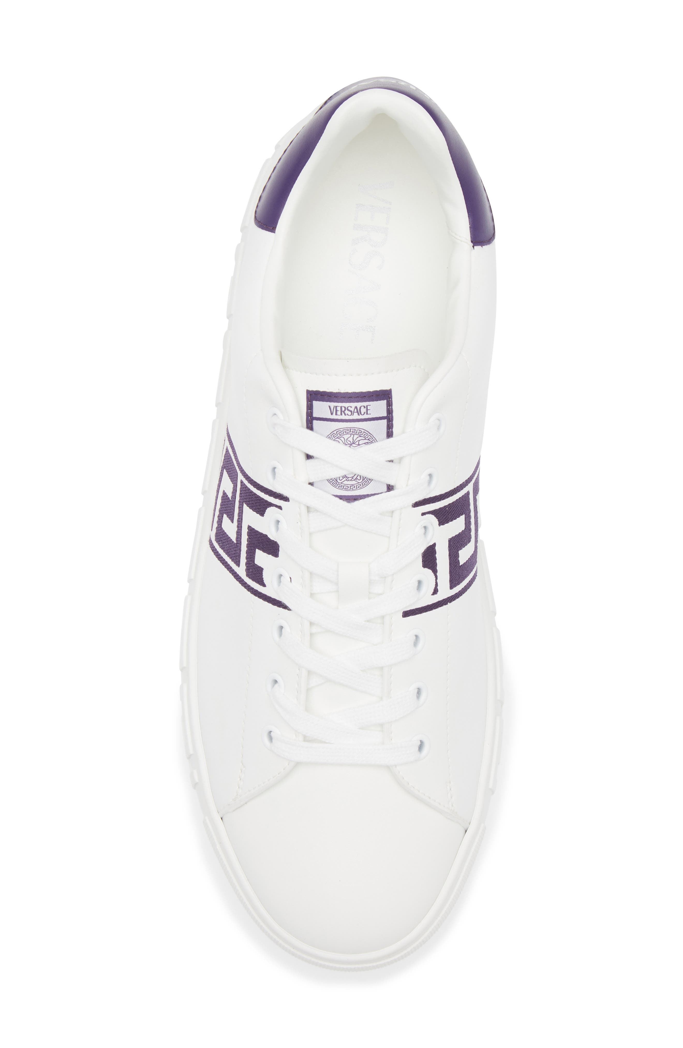 Versace Barocco Greca Jacquard Low Top Sneaker, Alternate, color, 2W3d0 White Wood