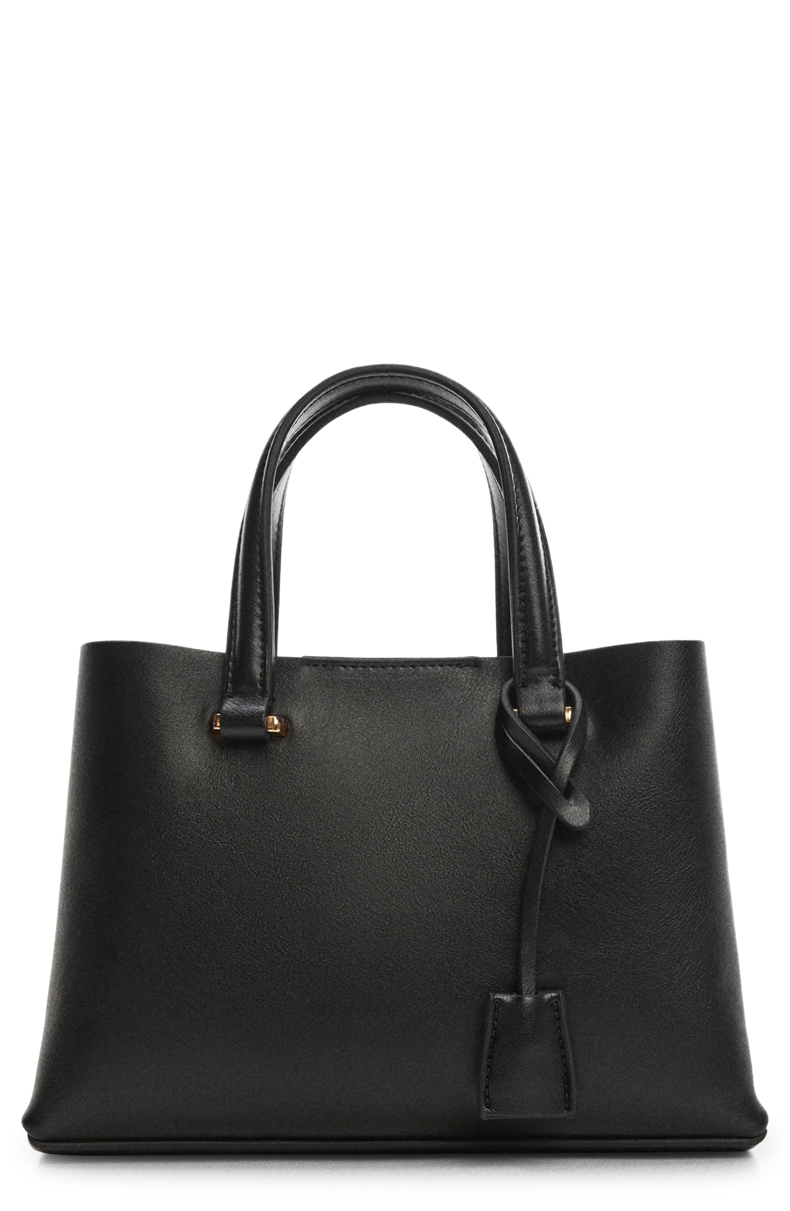 MANGO Faux Leather Crossbody Bag, Main, color, 