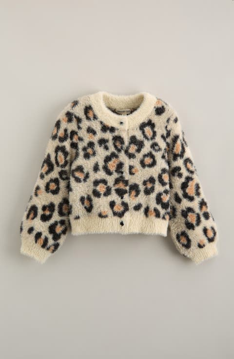 Kids' Leopard Eyelash Cardigan