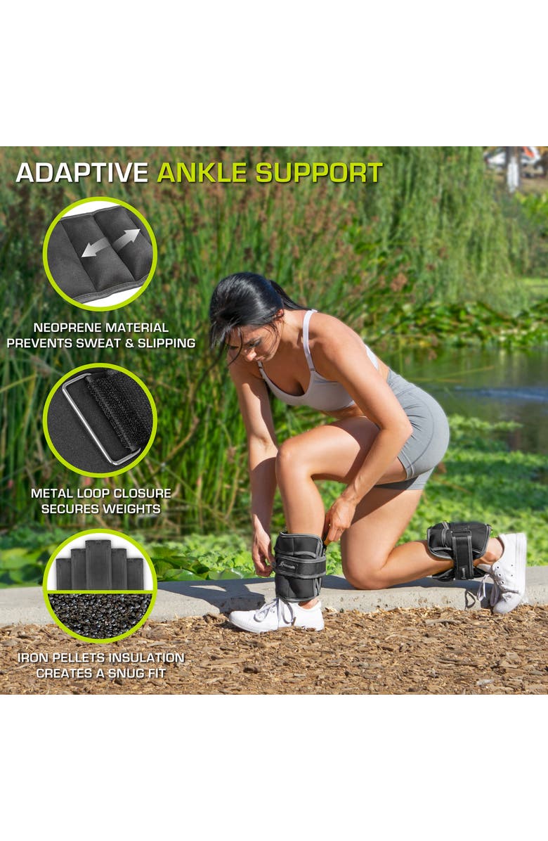 ProsourceFit Adjustable Ankle Weights, Alternate, color, 5 Lb