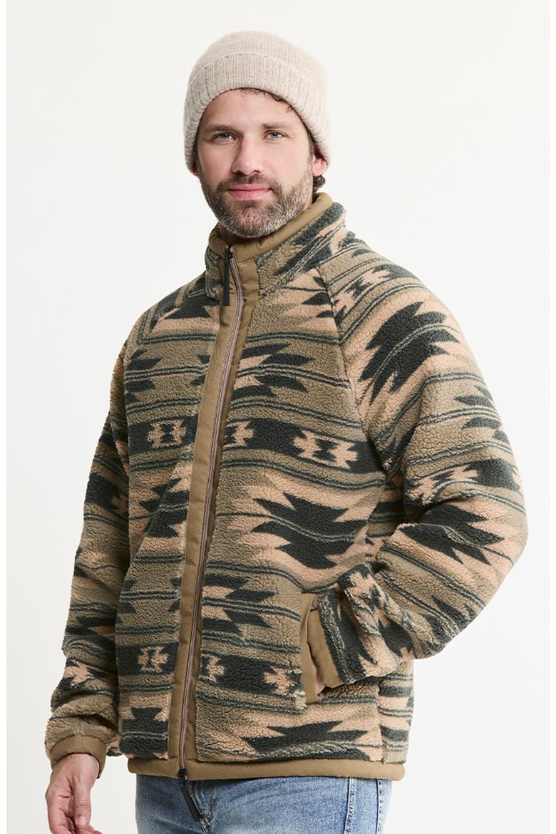 Jacquard High-Pile Fleece Full Zip Jacket, Alternate, color, TAUPE AZTEC