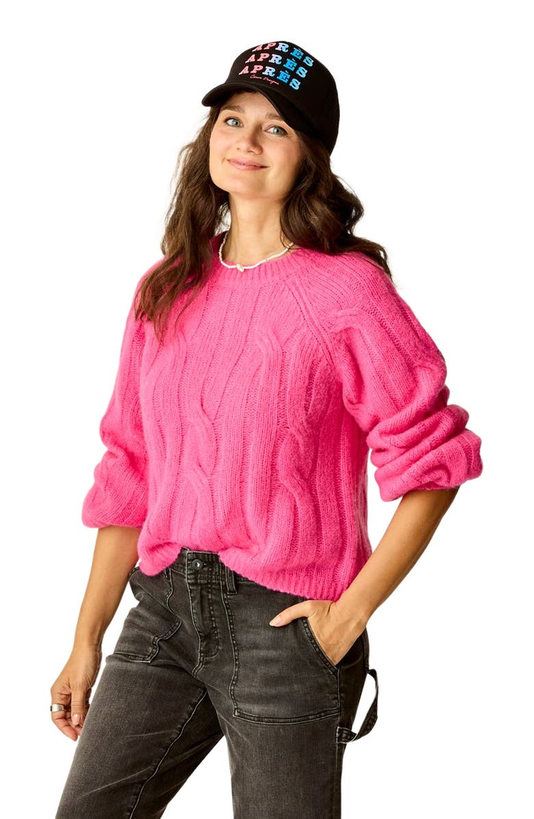 Carve Designs Eloise Wool Sweater, Alternate, color, Hot Pink