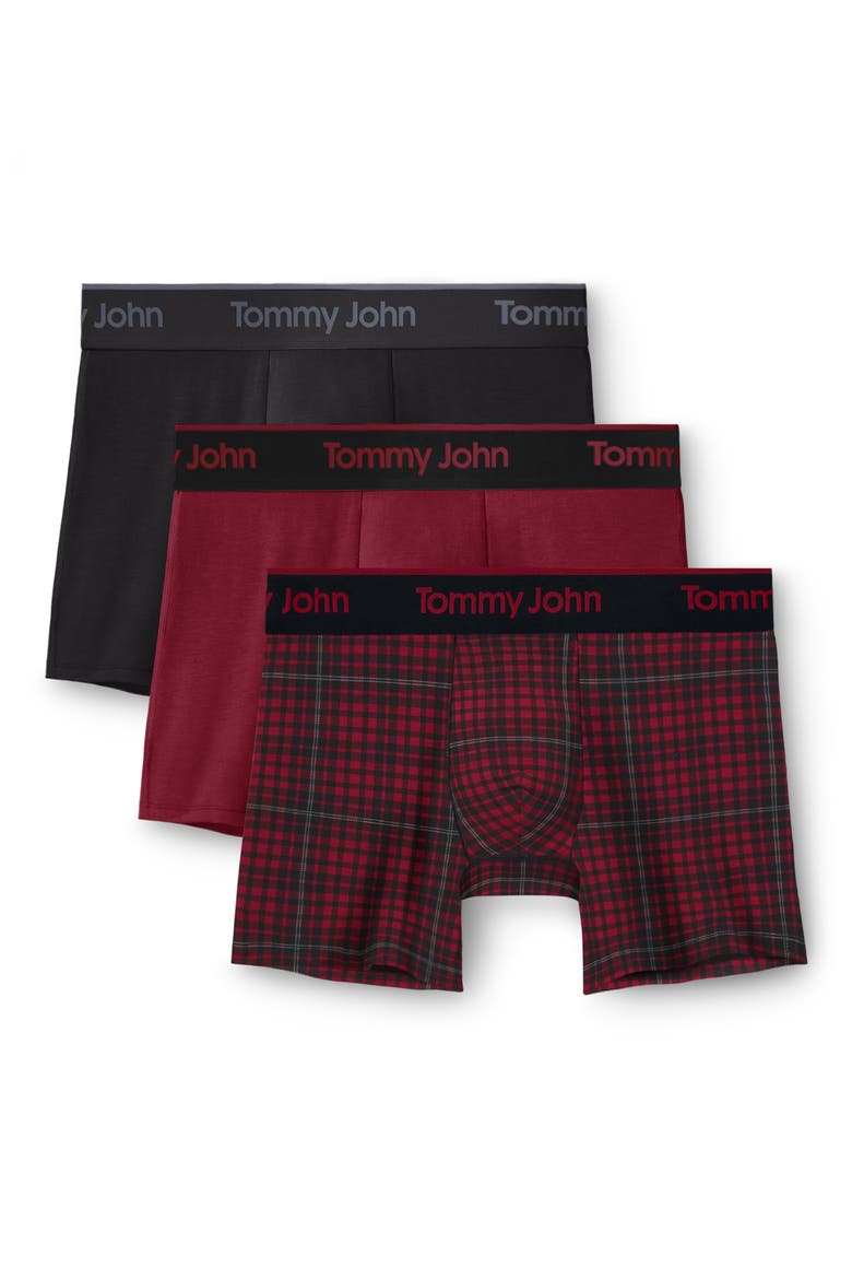 Assorted 3-Pack Second Skin 4-Inch Stretch Modal Boxer Briefs, Main, color, DRESS BLUES/CABERNET/V SDB