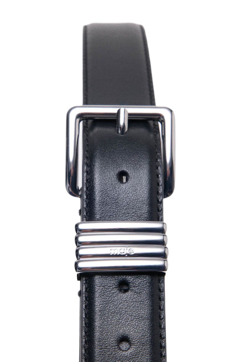Smooth leather belt, Alternate, color, Black