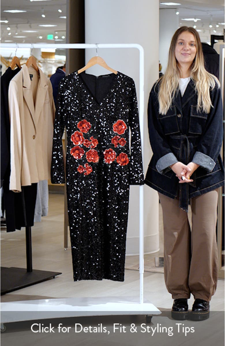 The Aurora Long Sleeve Sequin Dress, sales video thumbnail