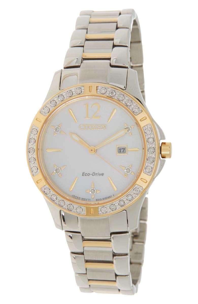 Citizen Women's Elektra Eco-Drive Diamond Bracelet Watch, 32mm, Main, color, 