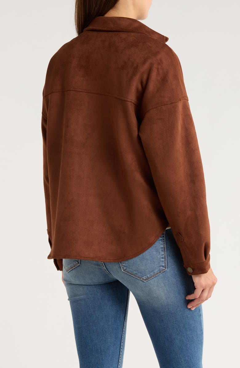 Vigoss Faux Suede Shacket, Alternate, color, Chocolate