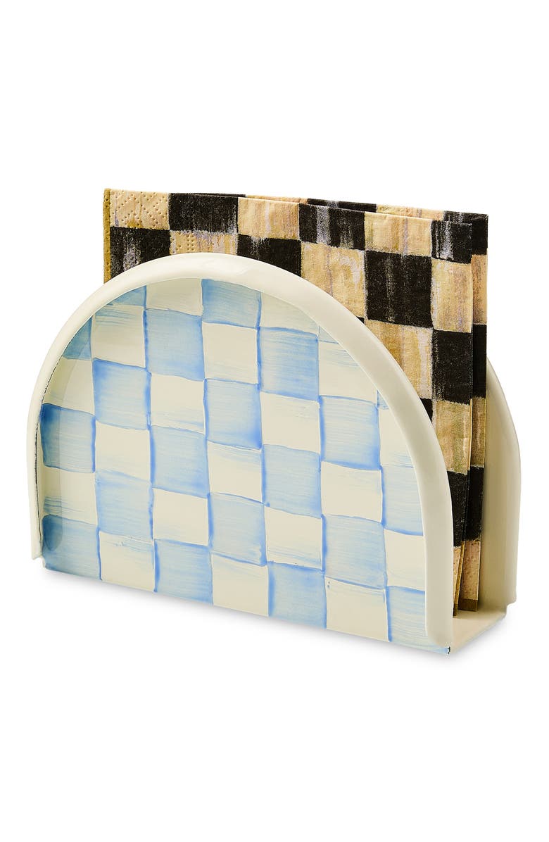 MACKENZIE CHILDS Sky Check Enameled Steel Napkin Holder, Alternate, color, Sky Check
