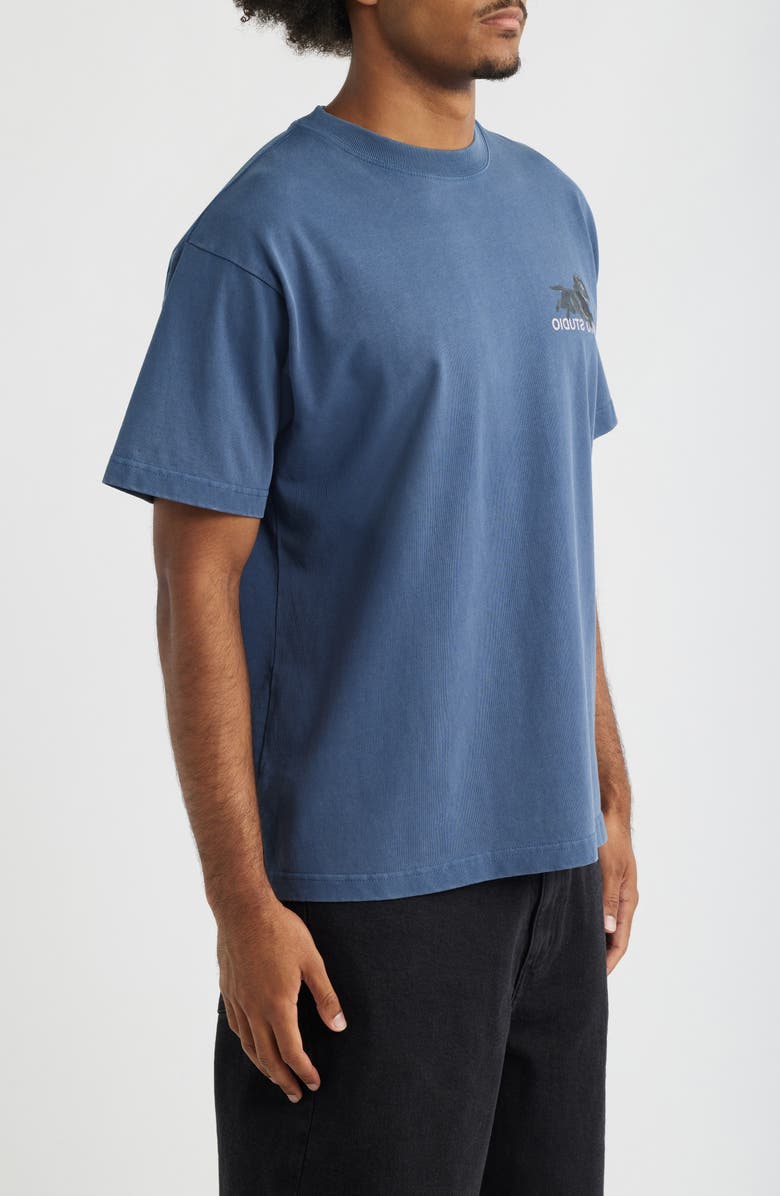 SANTO STUDIO TNH Running Dog Cotton Graphic T-Shirt, Alternate, color, Fade Blue