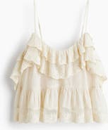H&M Embroidered Flounced Top
