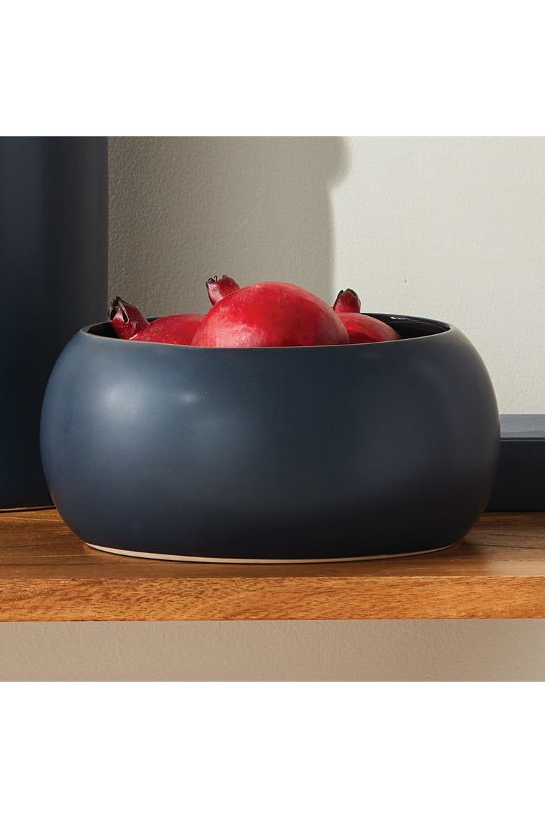 Mallie Decorative Bowl - Dark Blue Ceramic - Handcrafted, Alternate, color, Blue