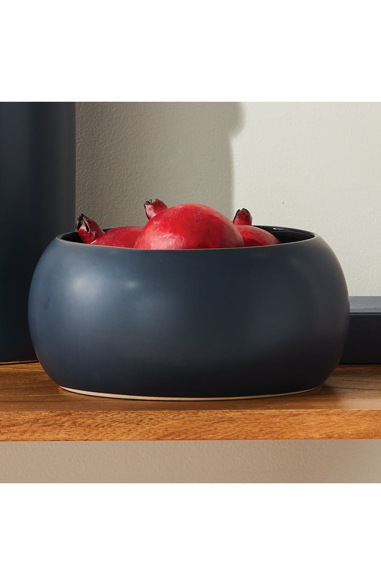 Napa Home & Garden Mallie Decorative Bowl - Dark Blue Ceramic - Handcrafted, Alternate, color, Blue