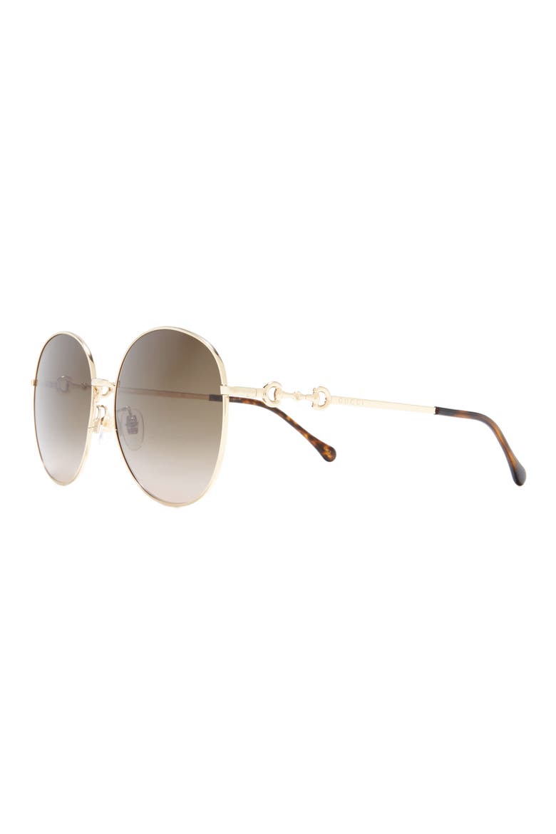 59mm Round Sunglasses, Alternate, color, GOLD GOLD BROWN