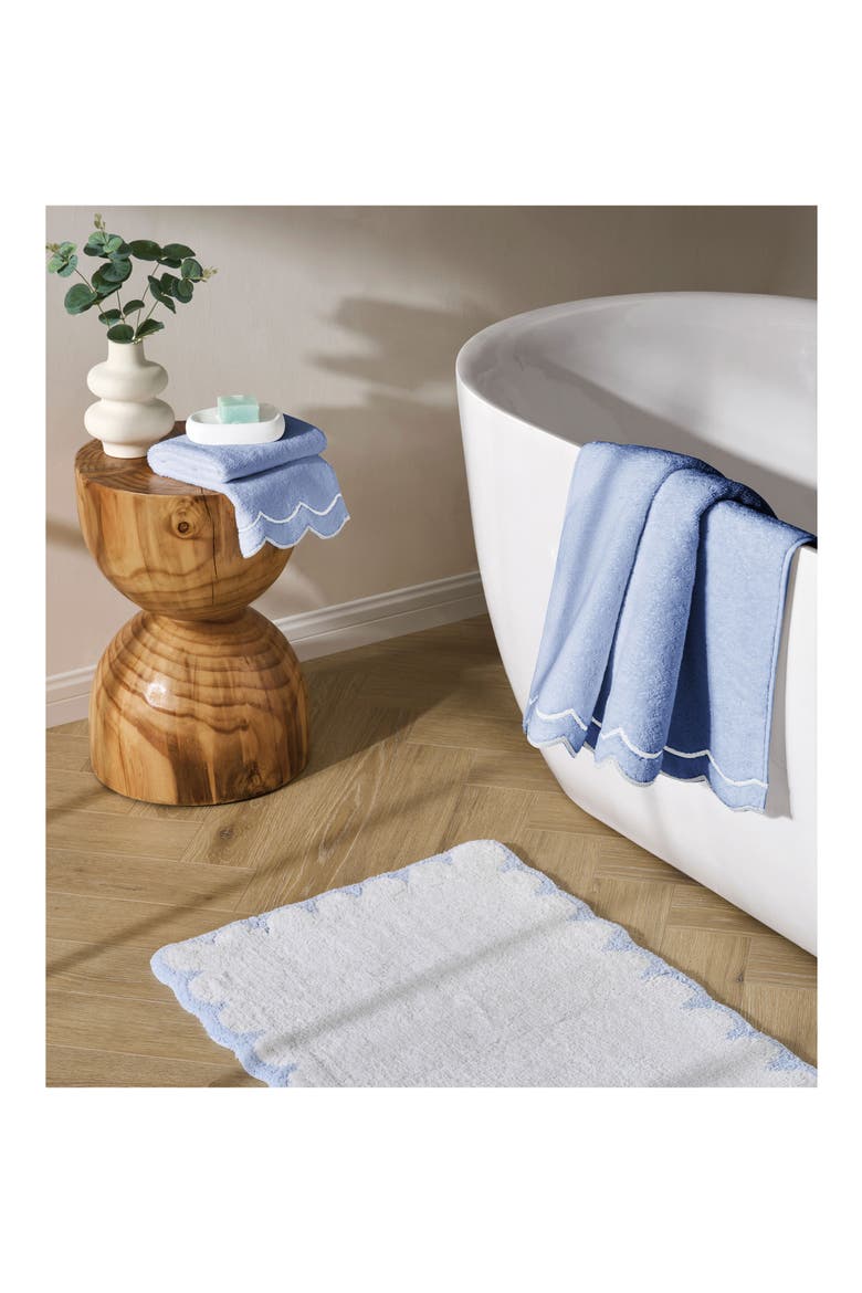 Scallop Hand Towel, Alternate, color, BLUE GROUND