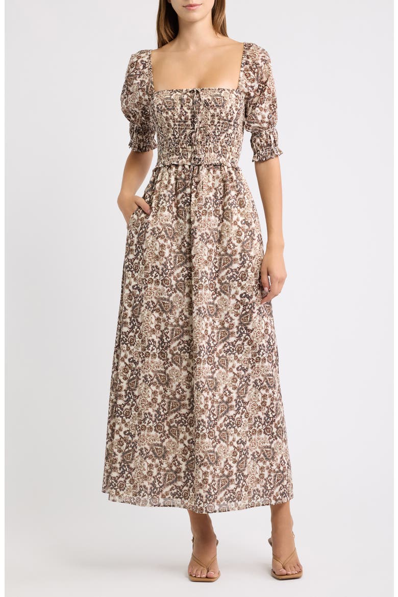 Malene Nap Dress, Main, color, PAISLEY FLORAL BLOCK