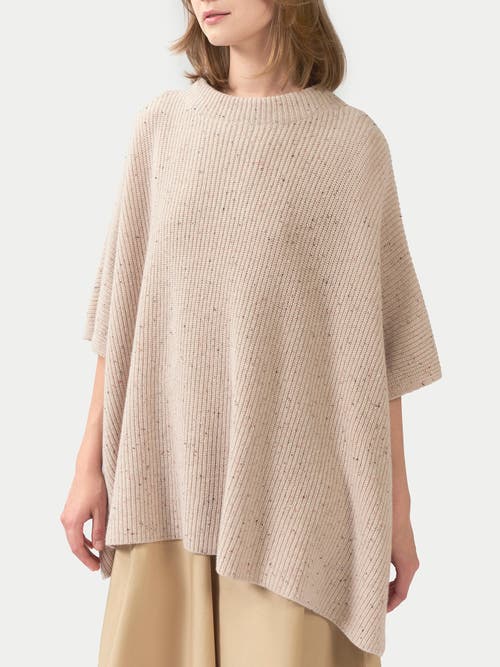 Gobi Mongolian Cashmere Organic Colour Rib-knit Cashmere Poncho In Brown