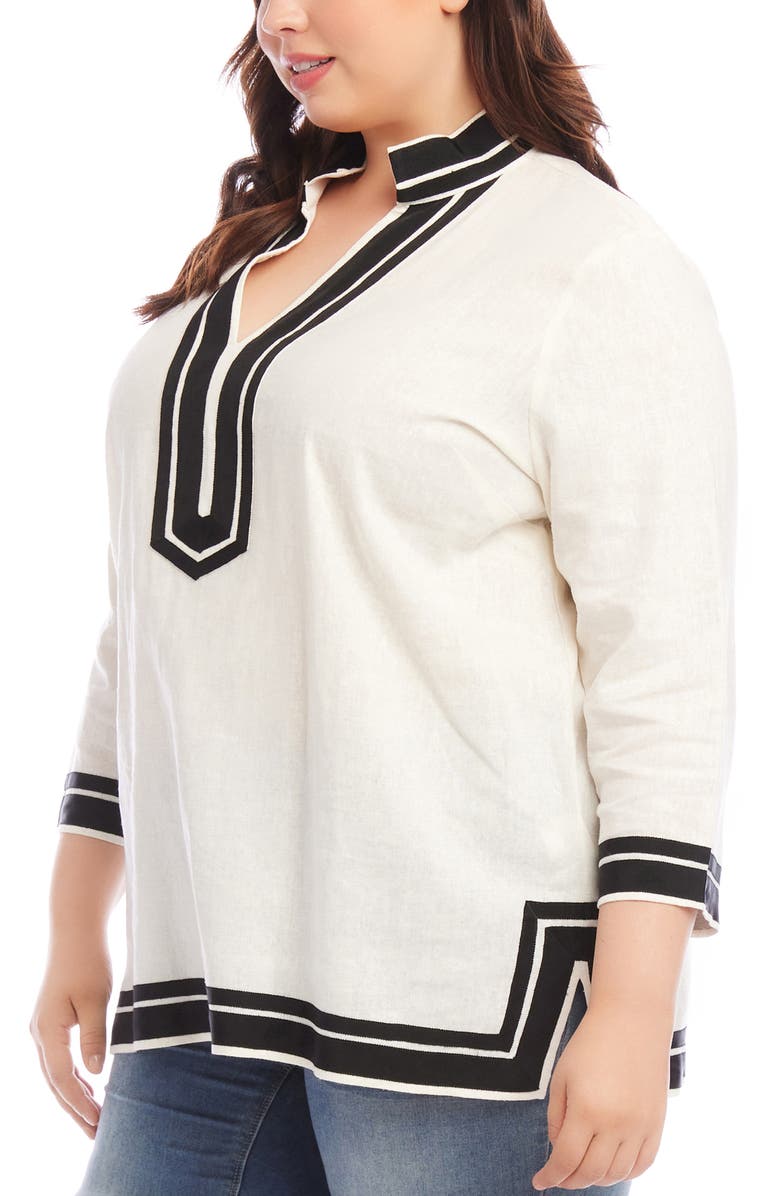 Karen Kane The St. Tropez Linen Blend Tunic Top, Alternate, color,