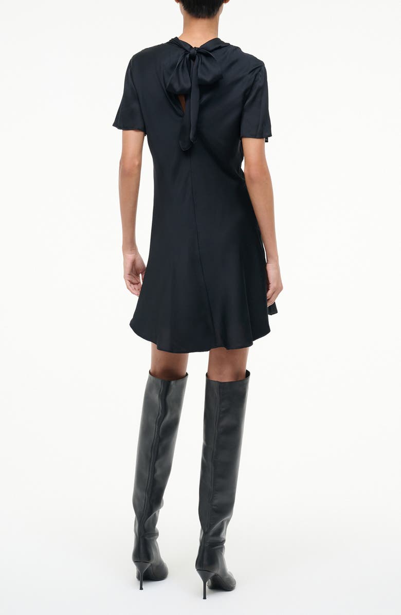 STAUD Iris Cowl Neck Stretch Silk Minidress, Alternate, color, 