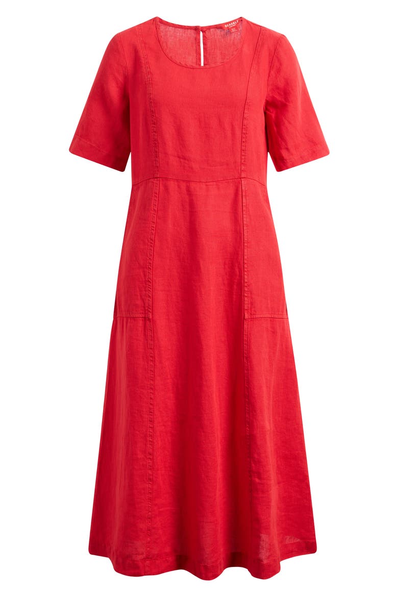 Grass Wave Midi Dress, Alternate, color, BOAT RED