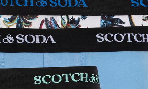Scotch & Soda 3-pack Cotton Stretch Trunks In Teal