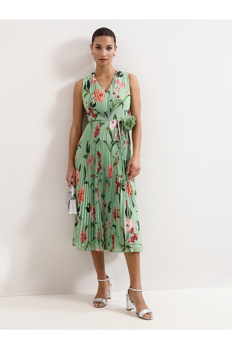 Simara Floral Dress, Main, color, Green