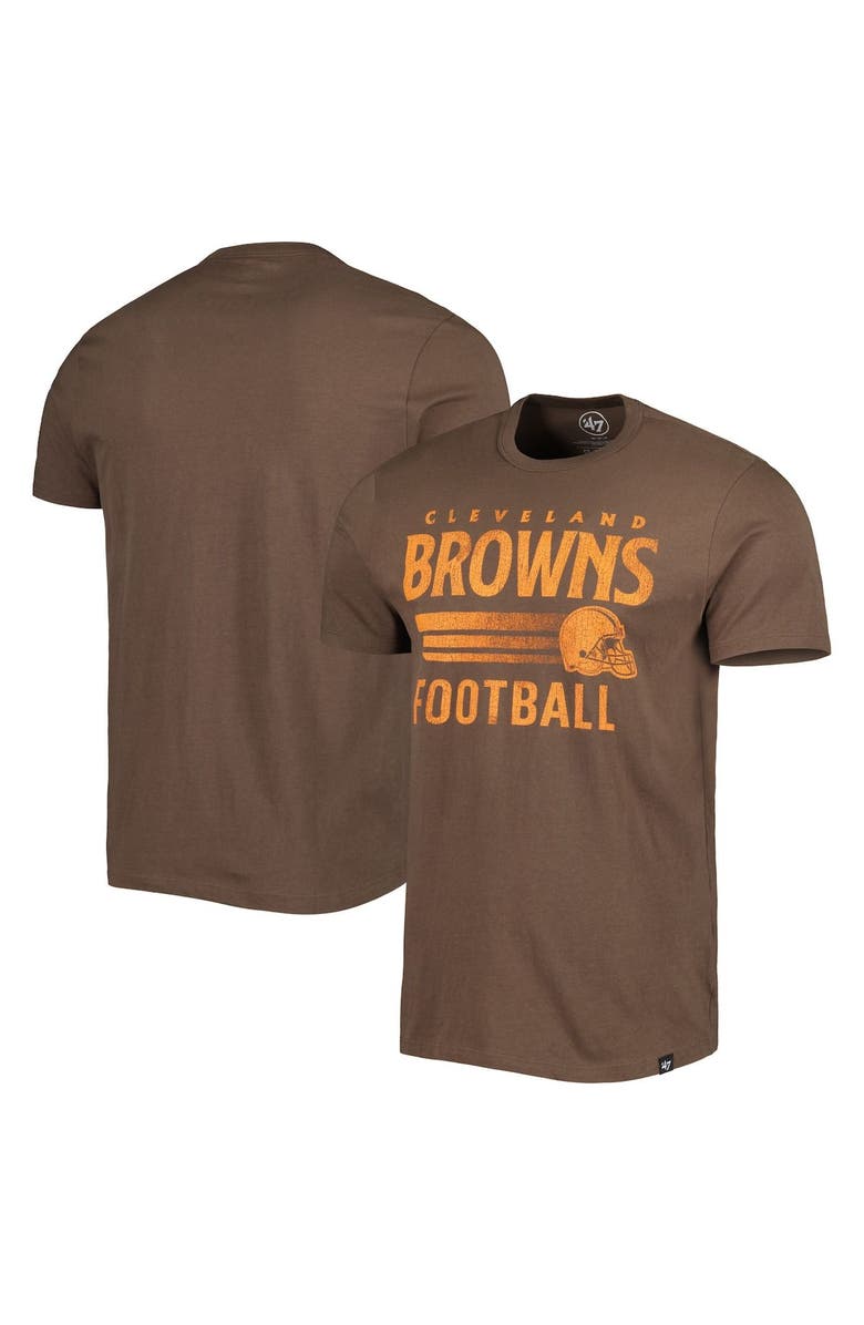 '47 Men's '47 Brown Cleveland Browns Wordmark Rider Franklin T-Shirt, Main, color, Brown
