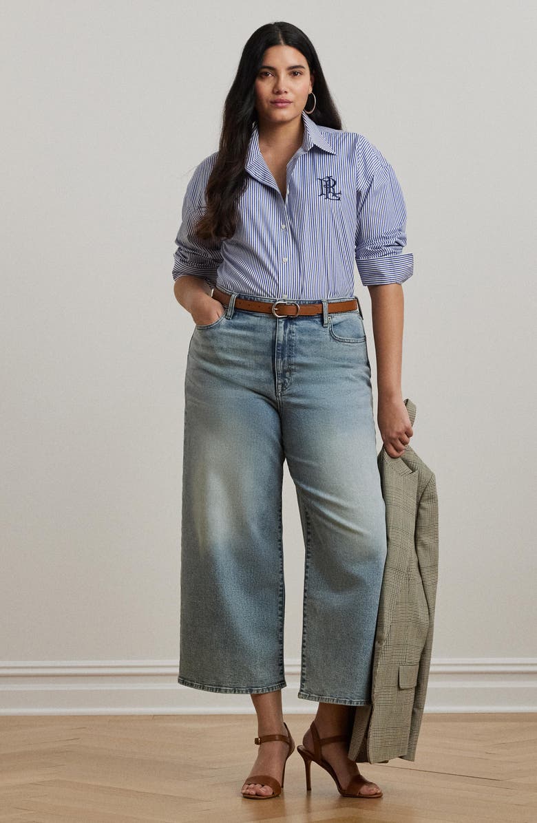 Lauren Ralph Lauren Saira Crop Wide Leg Jeans, Alternate, color, Alicia Wash Blue