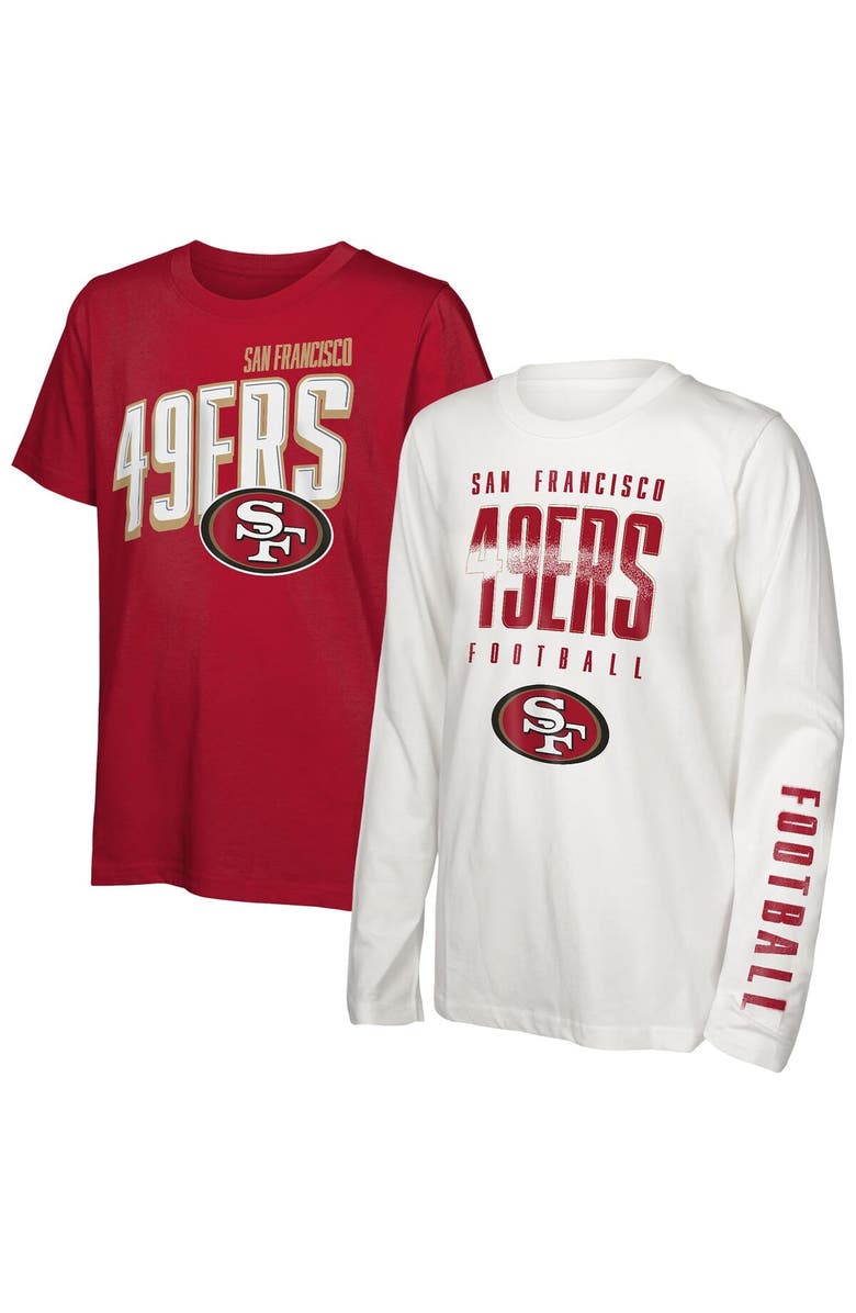 Outerstuff Youth Outerstuff San Francisco 49ers The Mix Combo T-Shirt Set, Main, color, Scarlet