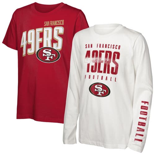 Outerstuff Preschool San Francisco 49ers The Mix Combo T-shirt Set In Red