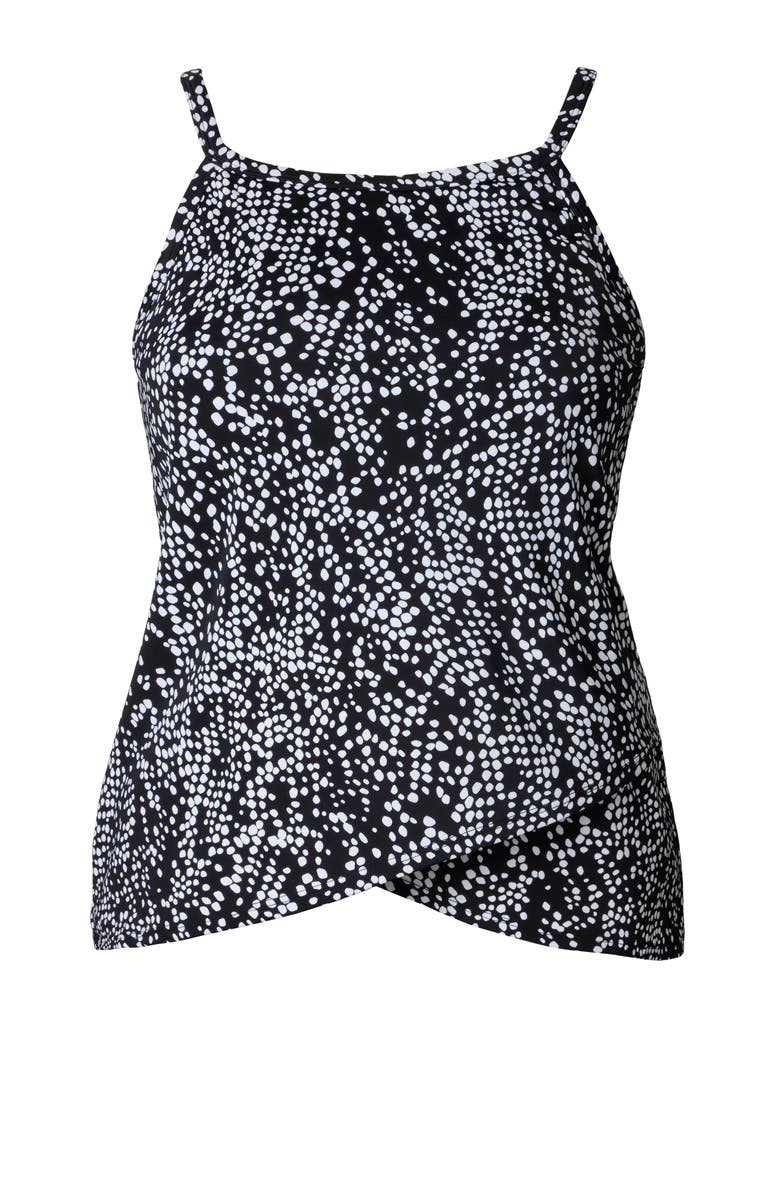 ShapeSolver High Neck Tankini Plus Size Swimsuit Top, Alternate, color, Pebble Beach