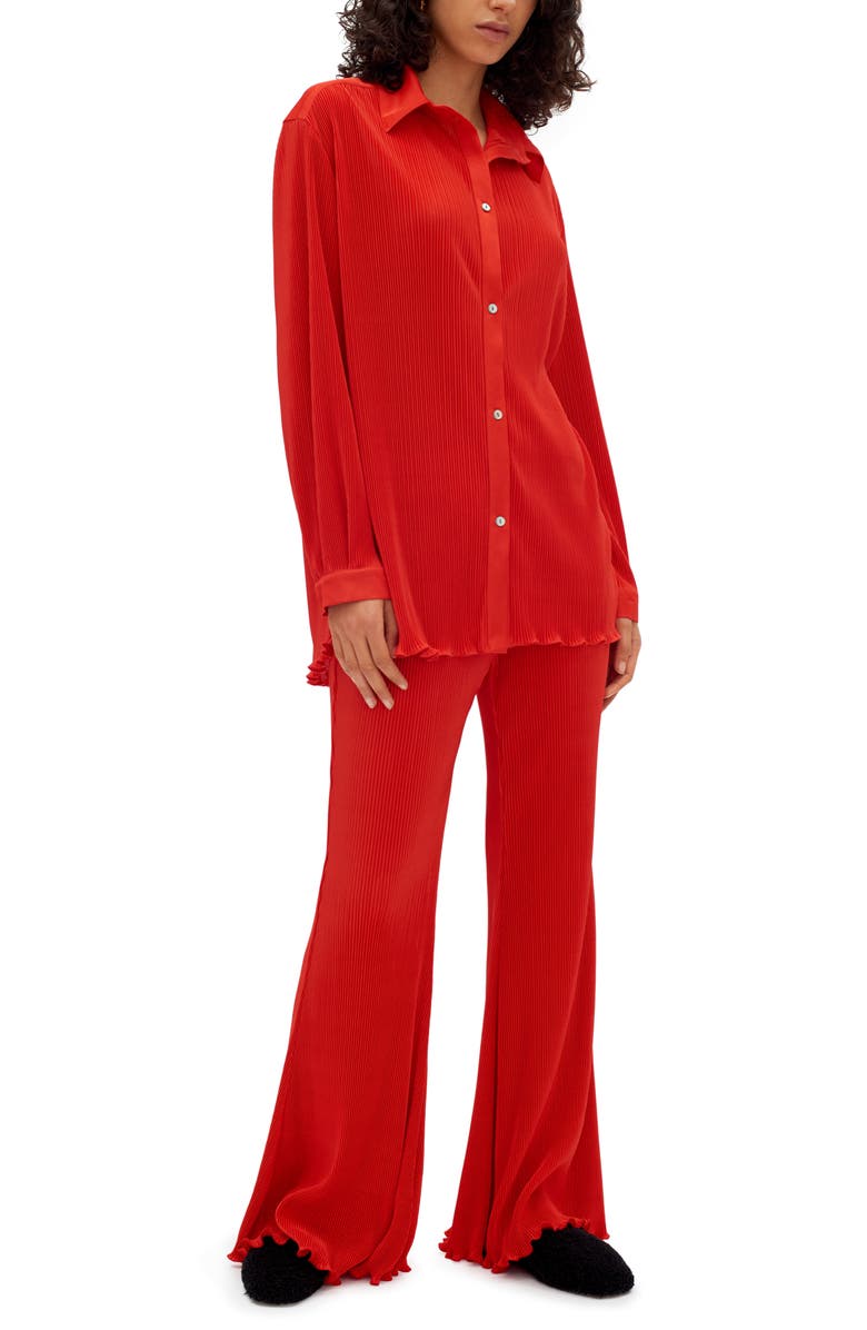 Sleeper Origami Lettuce Edge Plissé Pajamas, Main, color, 