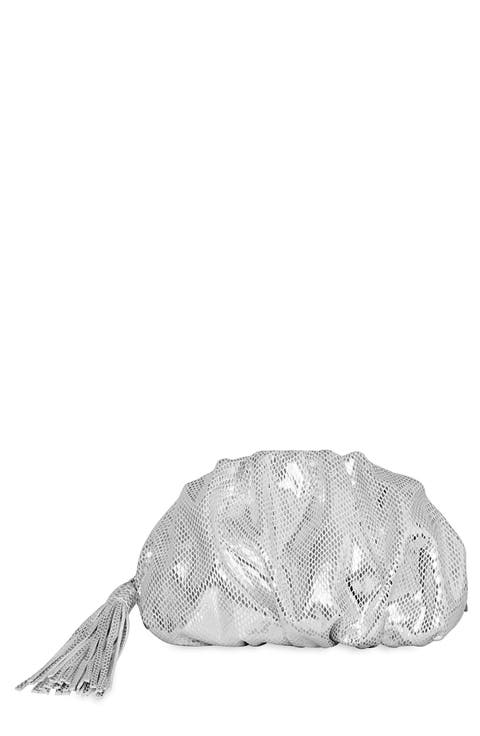 Small Ruched Metallic Clutch