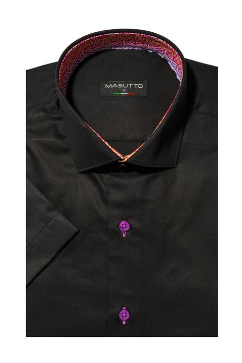 Bruno Solid Button-Up Short Sleeve Shirt