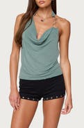 EDIKTED Rhia Ring Cowl Neck Halter Top