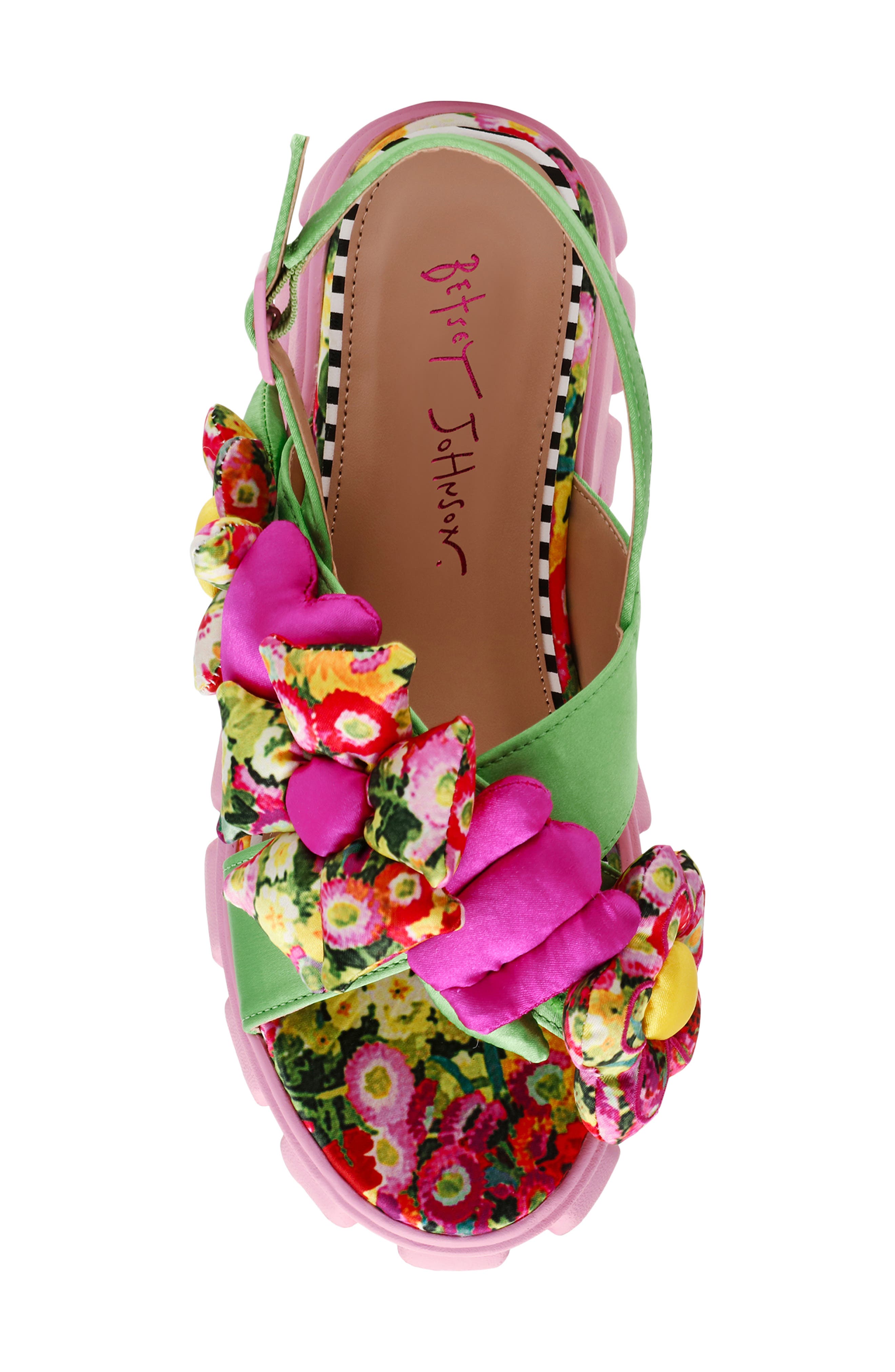 Betsey Johnson Jeromy Platform Sandal, Alternate, color, Green Floral Multi