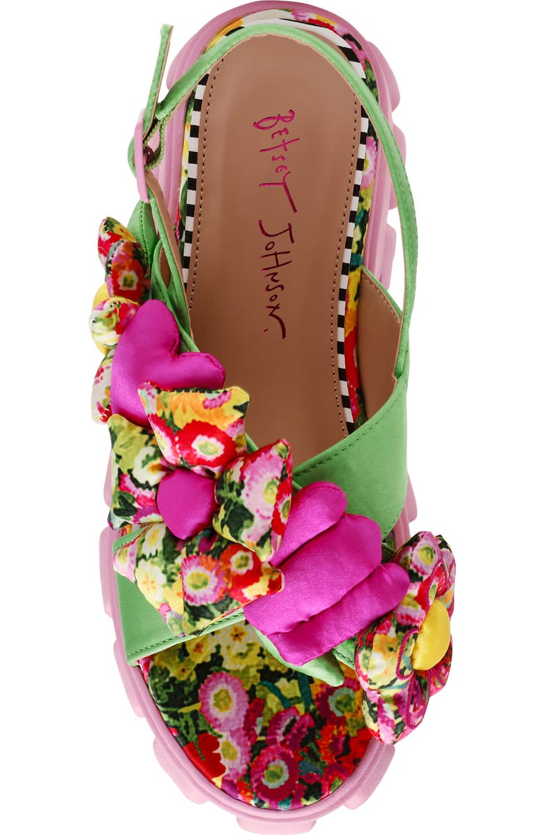 Betsey Johnson Jeromy Platform Sandal, Alternate, color, Green Floral Multi