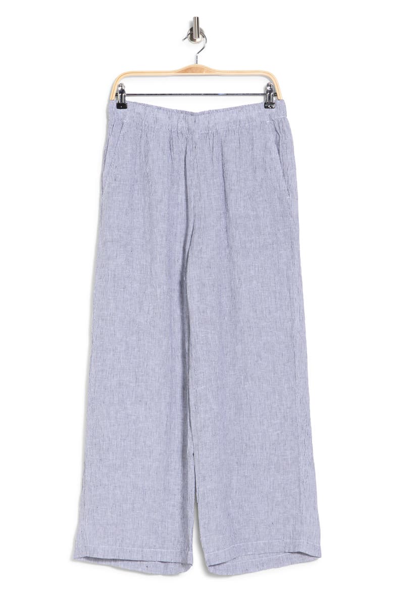 Organic Linen Ankle Wide Leg Pants, Main, color, INK