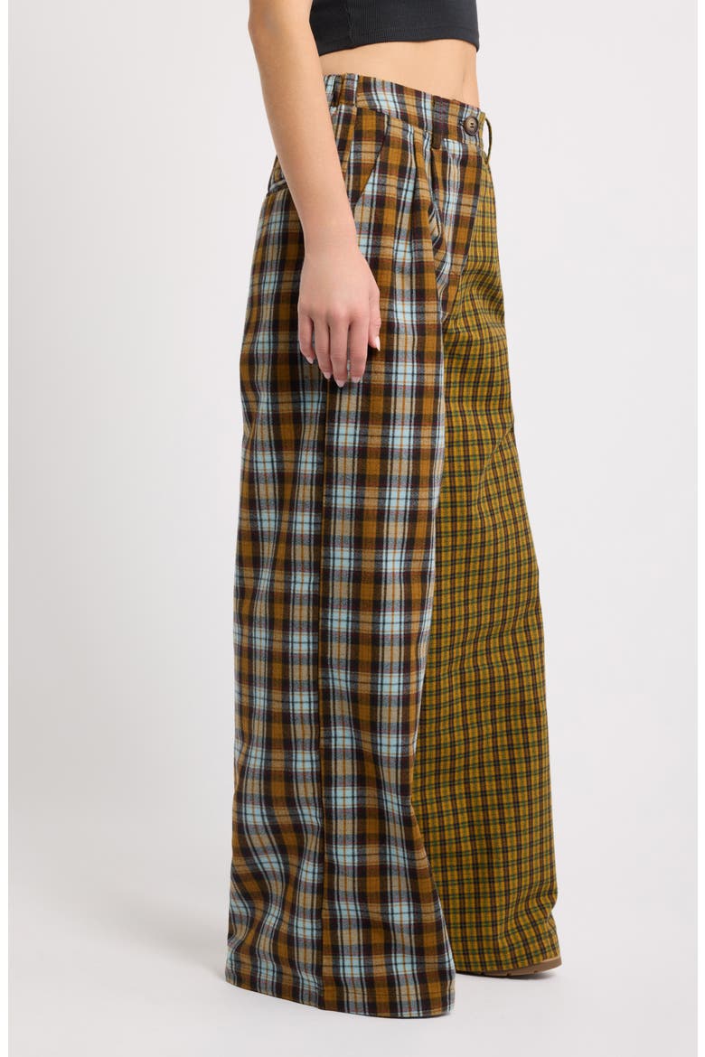 Let's Merge Souls Plaid Wide Leg Pants, Alternate, color, HALF HALF PLAID
