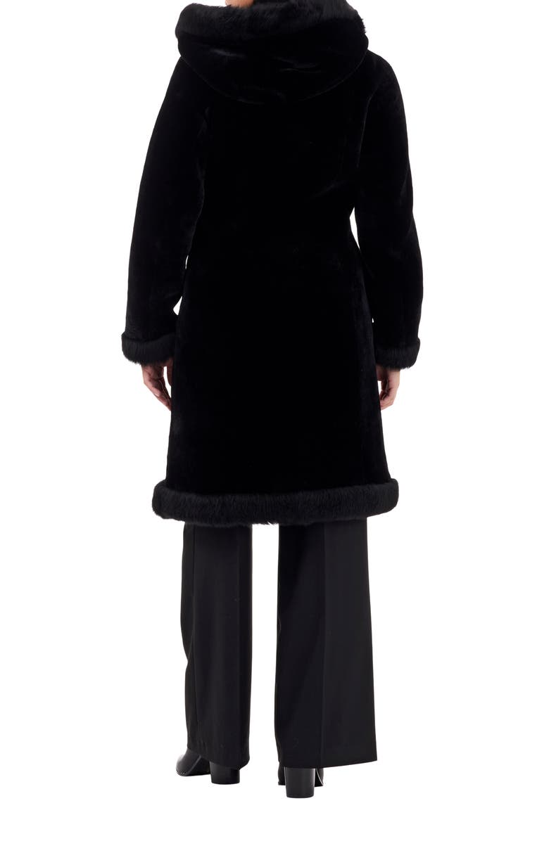 GORSKI Reversible Genuine Shearling Hooded Jacket, Alternate, color, Black/Black